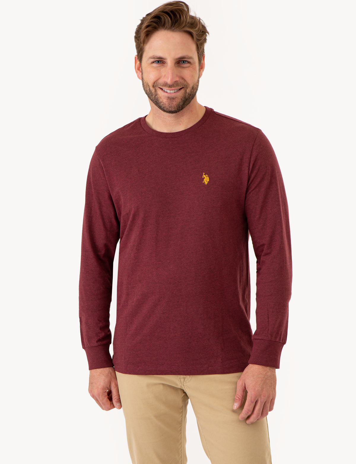 Men's Long Sleeve Solid T-Shirt | Comfort Fit Cotton Tee