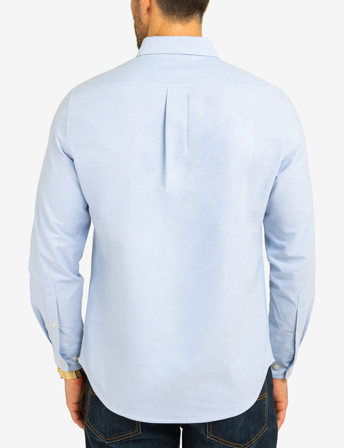 Stretch Oxford Shirt with Long Sleeves & Front Pocket | Classic Fit