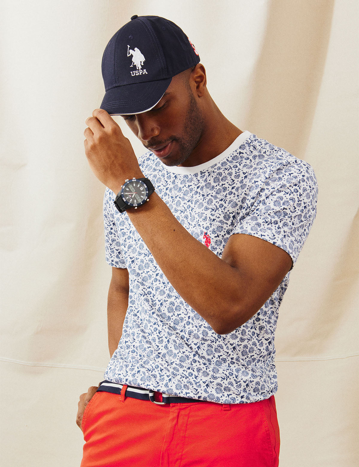 Men's Large Side Logo Baseball Cap | Casual Adjustable Hat