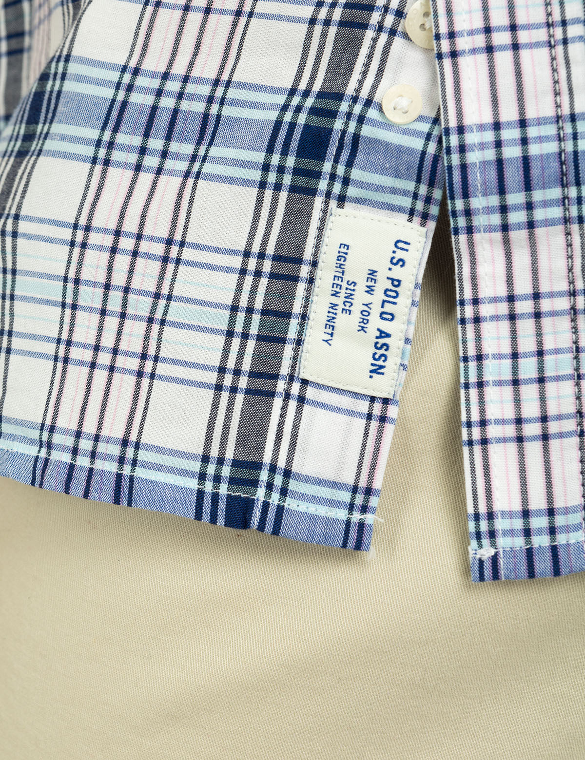 Madras Plaid Long Sleeve Woven Shirt for Men | Casual Style