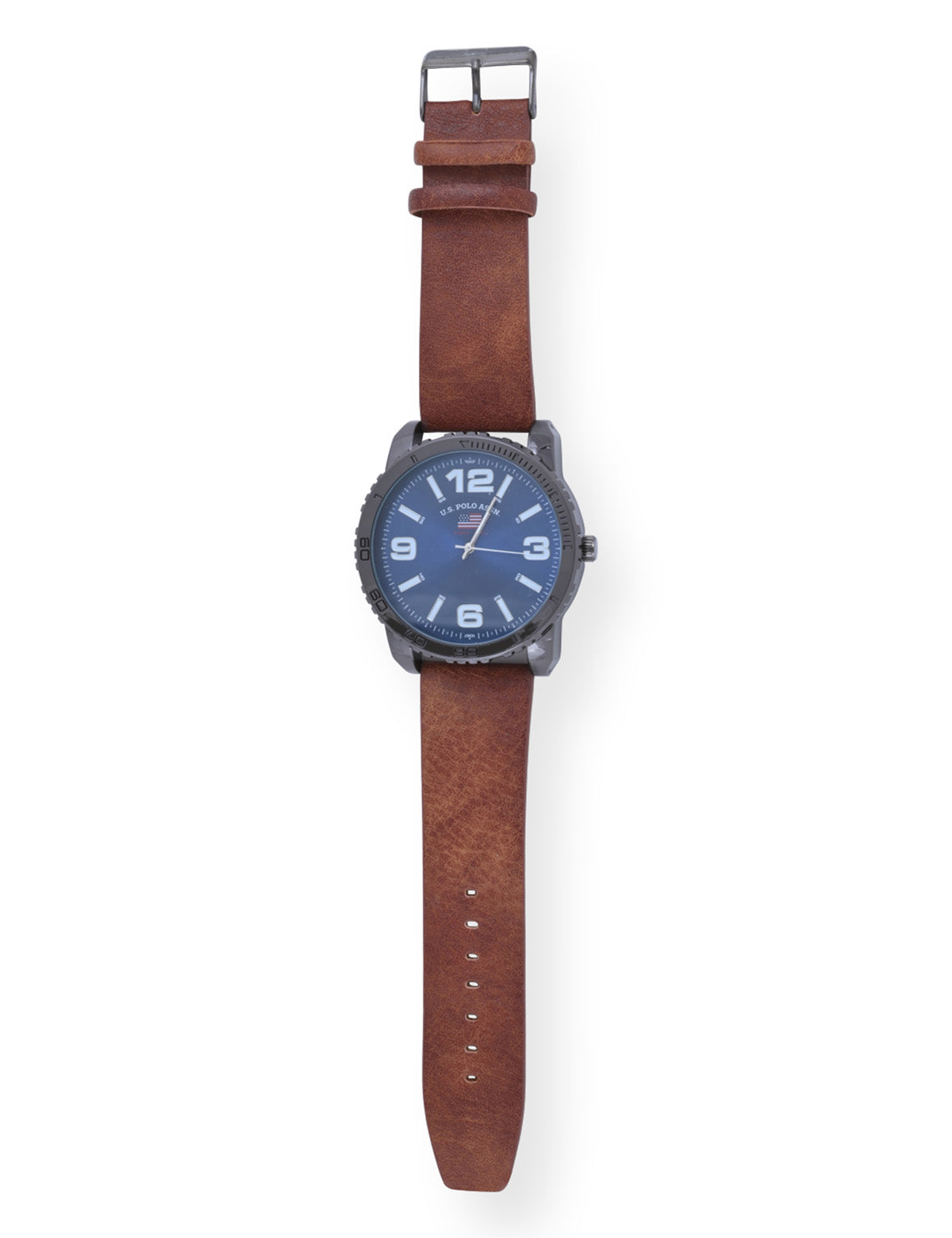 Blue Face Brown Strap Analog Watch for Men | Classic Timepiece