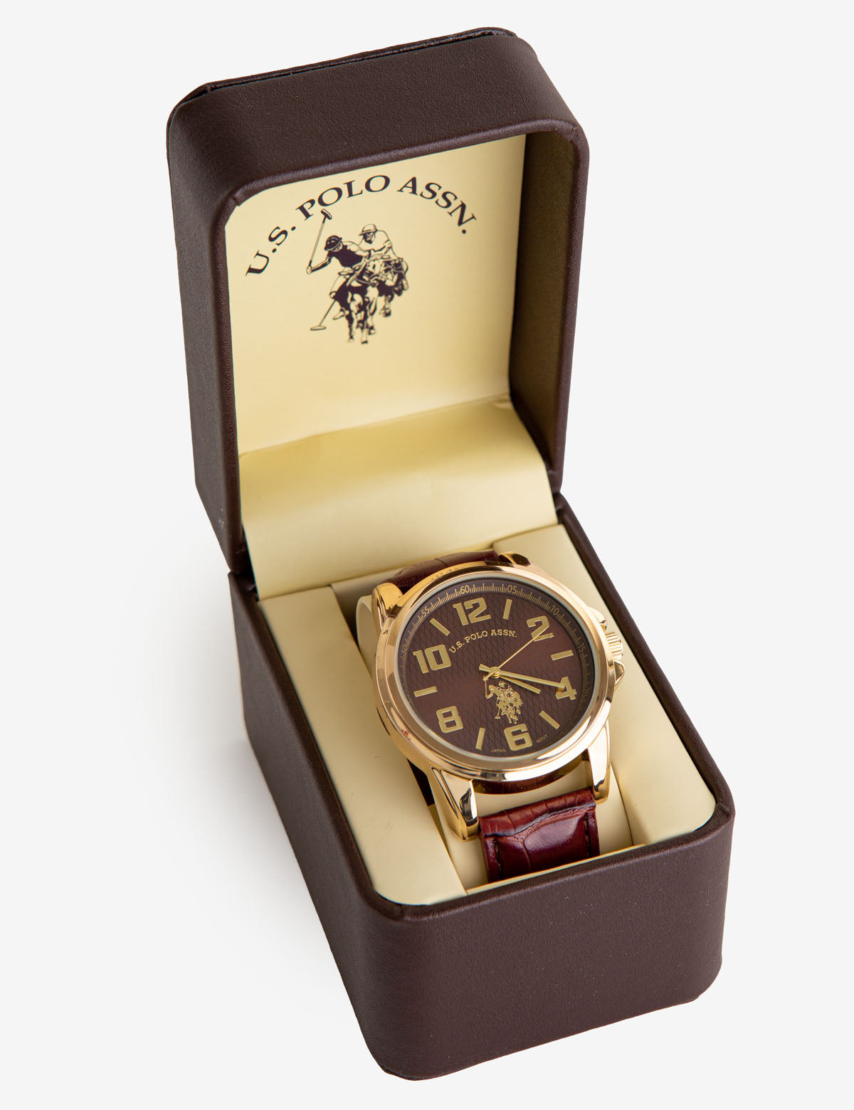 Men's Brown Crocodile Leather Strap Watch | Classic Style