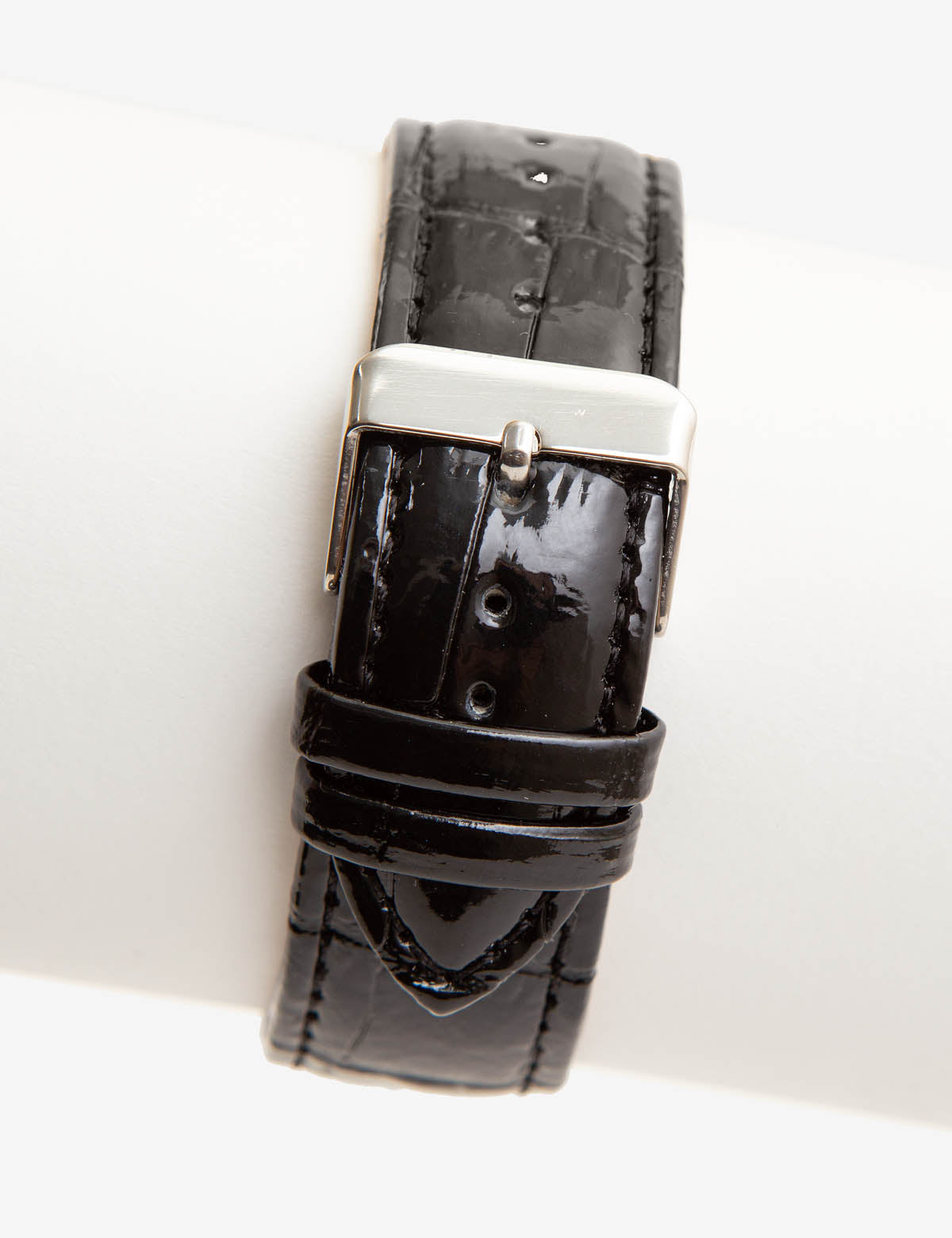 Men's Black Crocodile Strap Square Watch | Classic Style