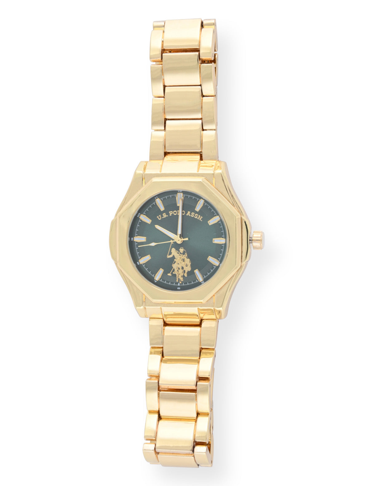 Gold Link Green Dial Analog Watch for Men | Luxury Timepiece
