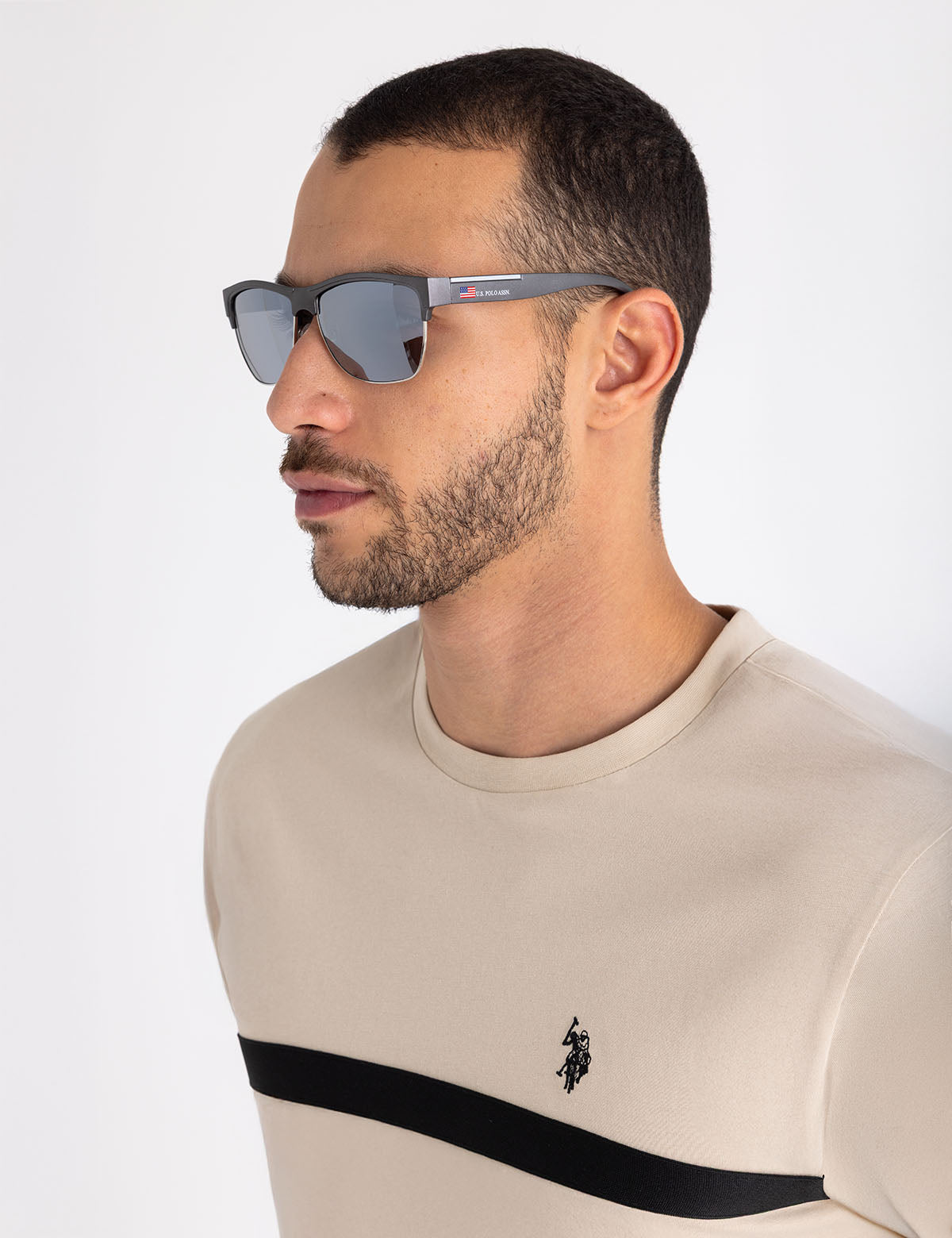 Men's Polarized Retro Rimless Sunglasses with UV400 Protection | Vintage Metal Design