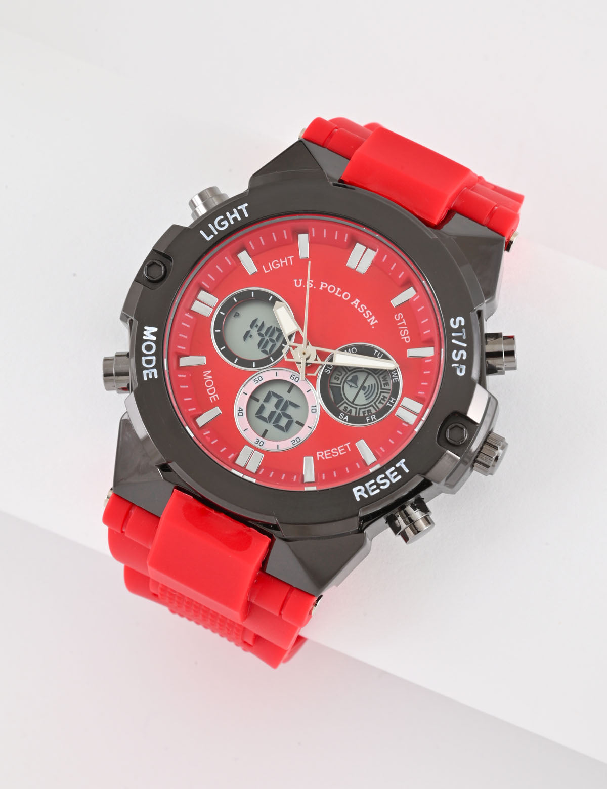 Red & Black Digital Watch with Rubber Strap | ANA Digi