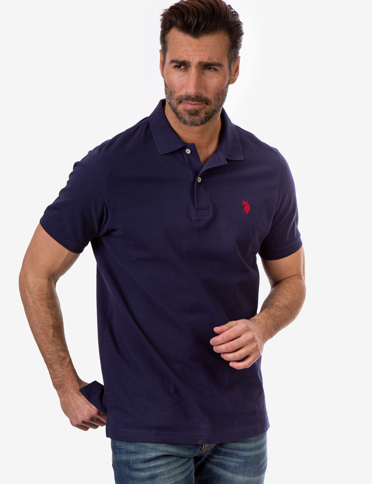 Men's Solid Pique Polo Shirt with Small Logo | Casual Wear