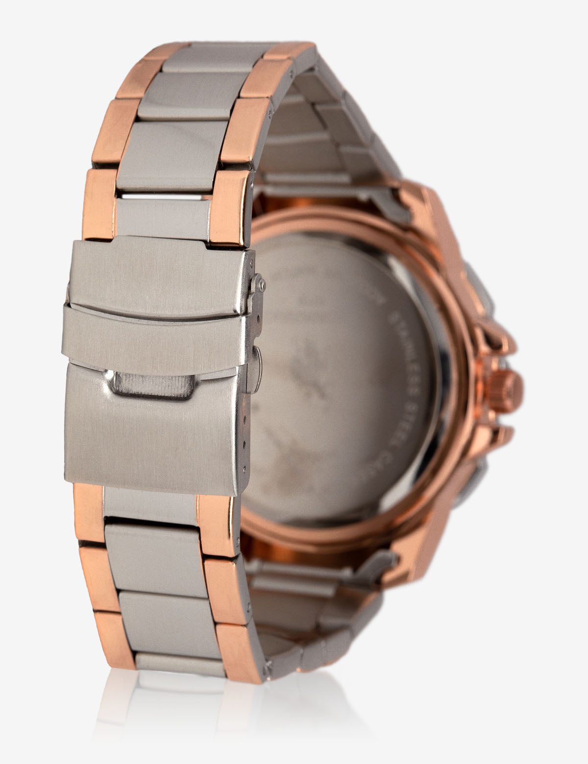 Men's Stainless Steel & Rose Gold Watch with Glass Dial | USPA