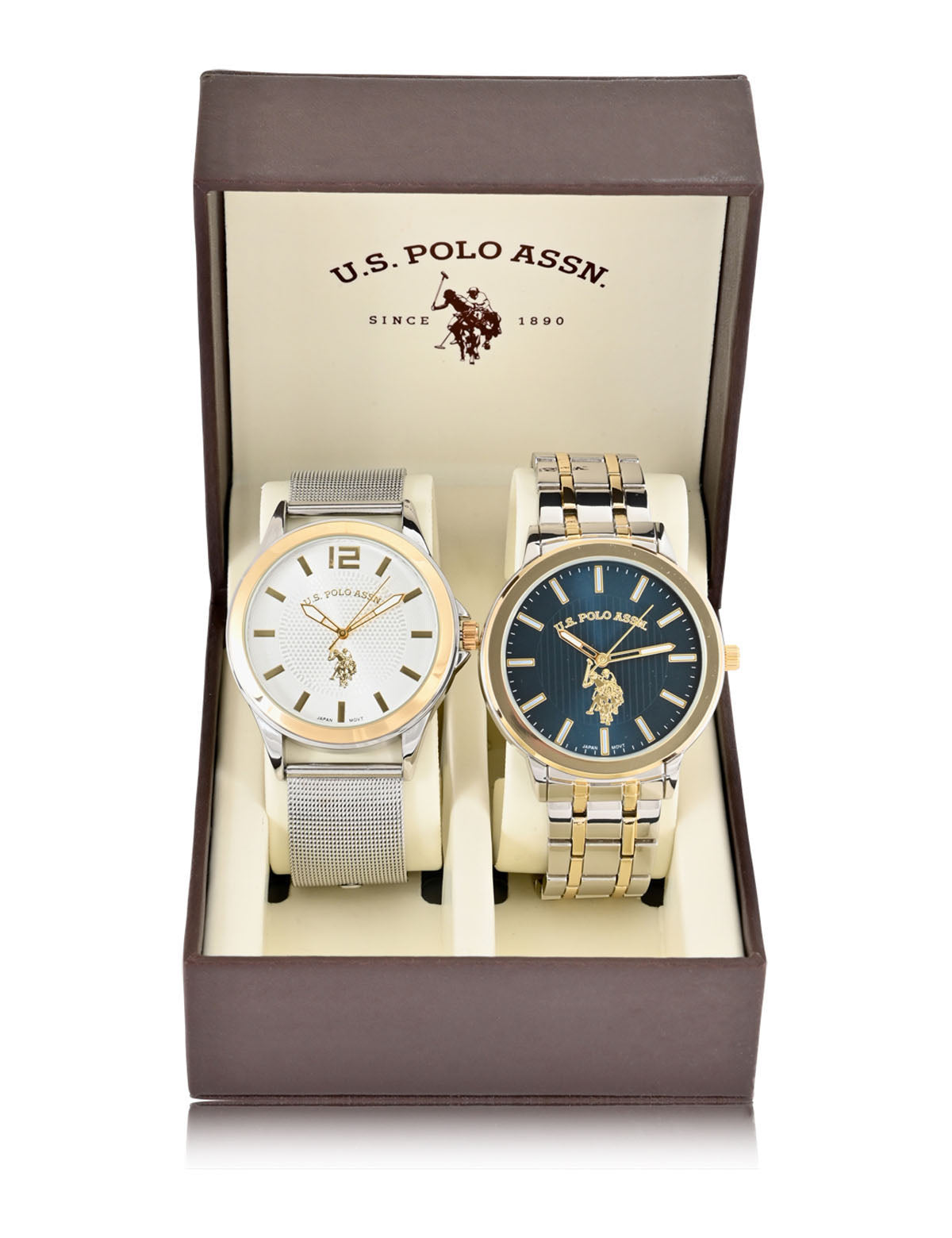 Men's Two-Tone Mesh & Bracelet Watch Set | Classic Stainless Steel