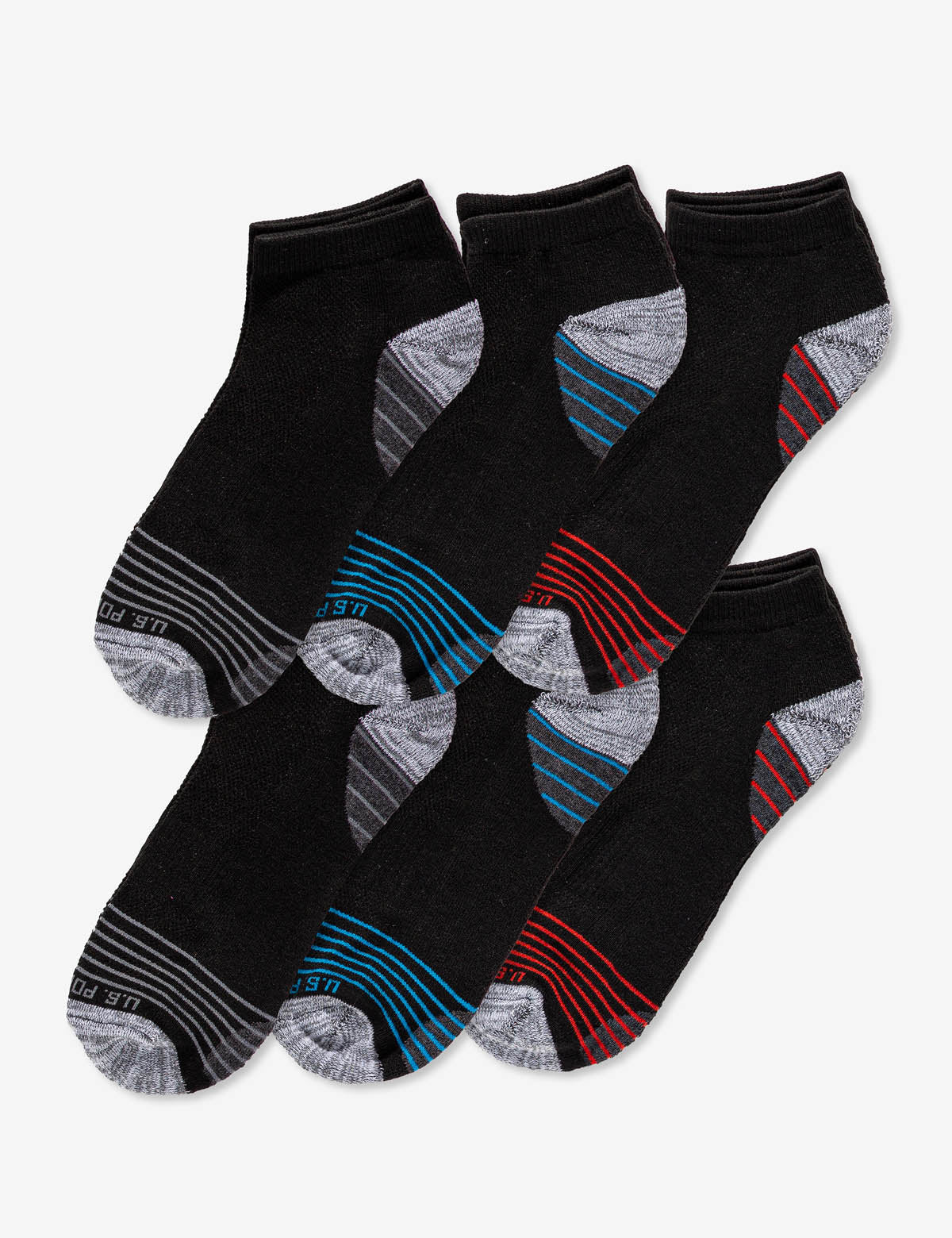 Men's 6-Pack Low Cut Performance Socks for Running & Gym