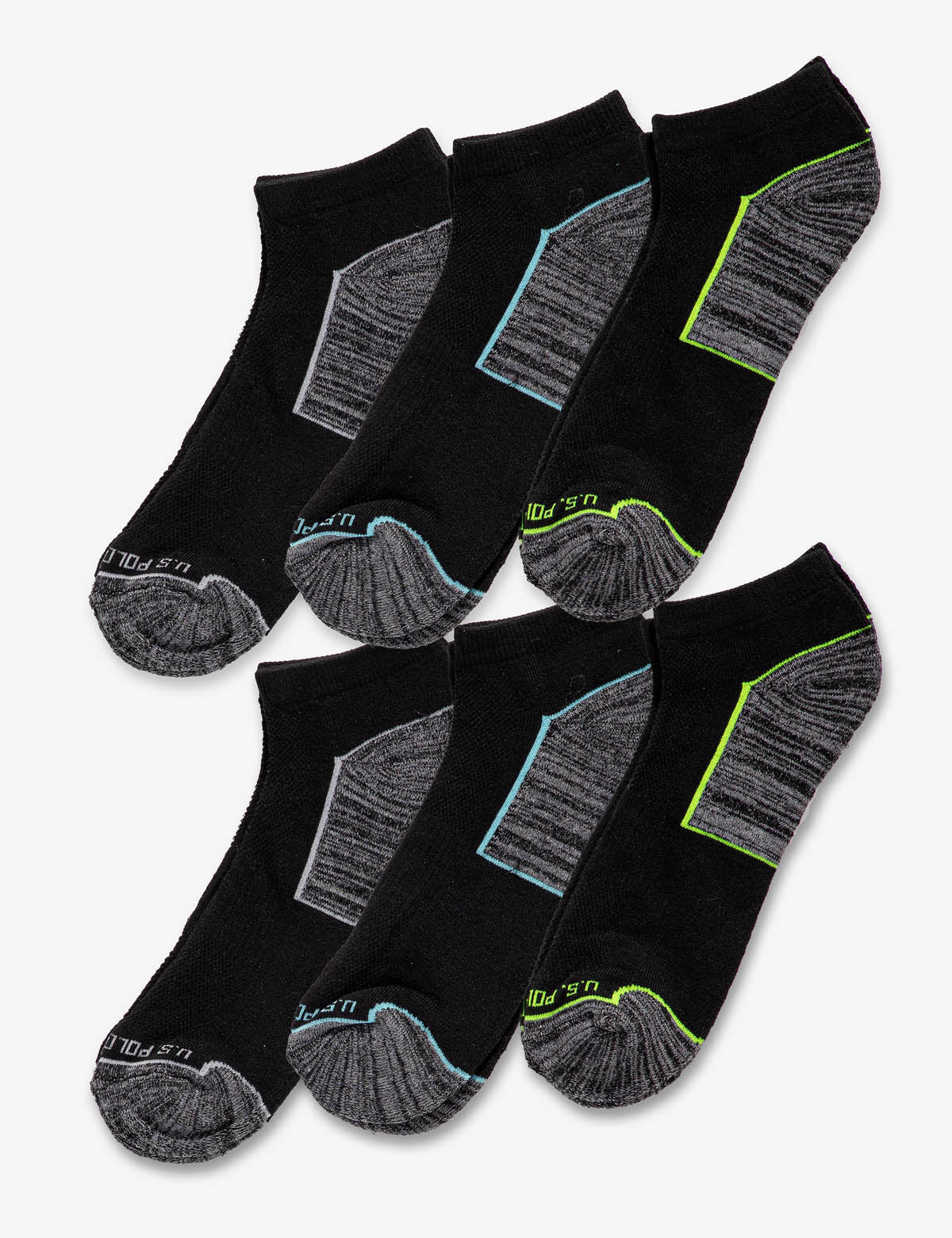 Men's 6-Pack Low Cut Performance Socks for Running & Gym
