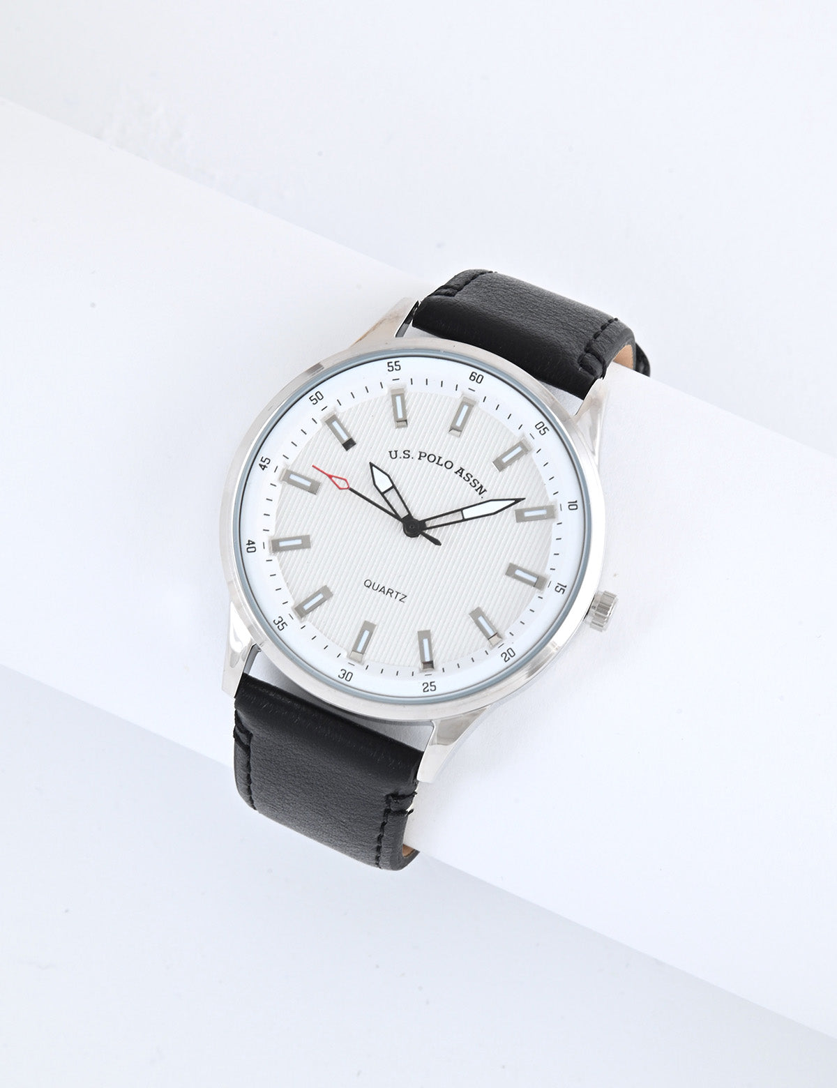 Men's Black Watch with Red Accent Strap | Classic Timepiece