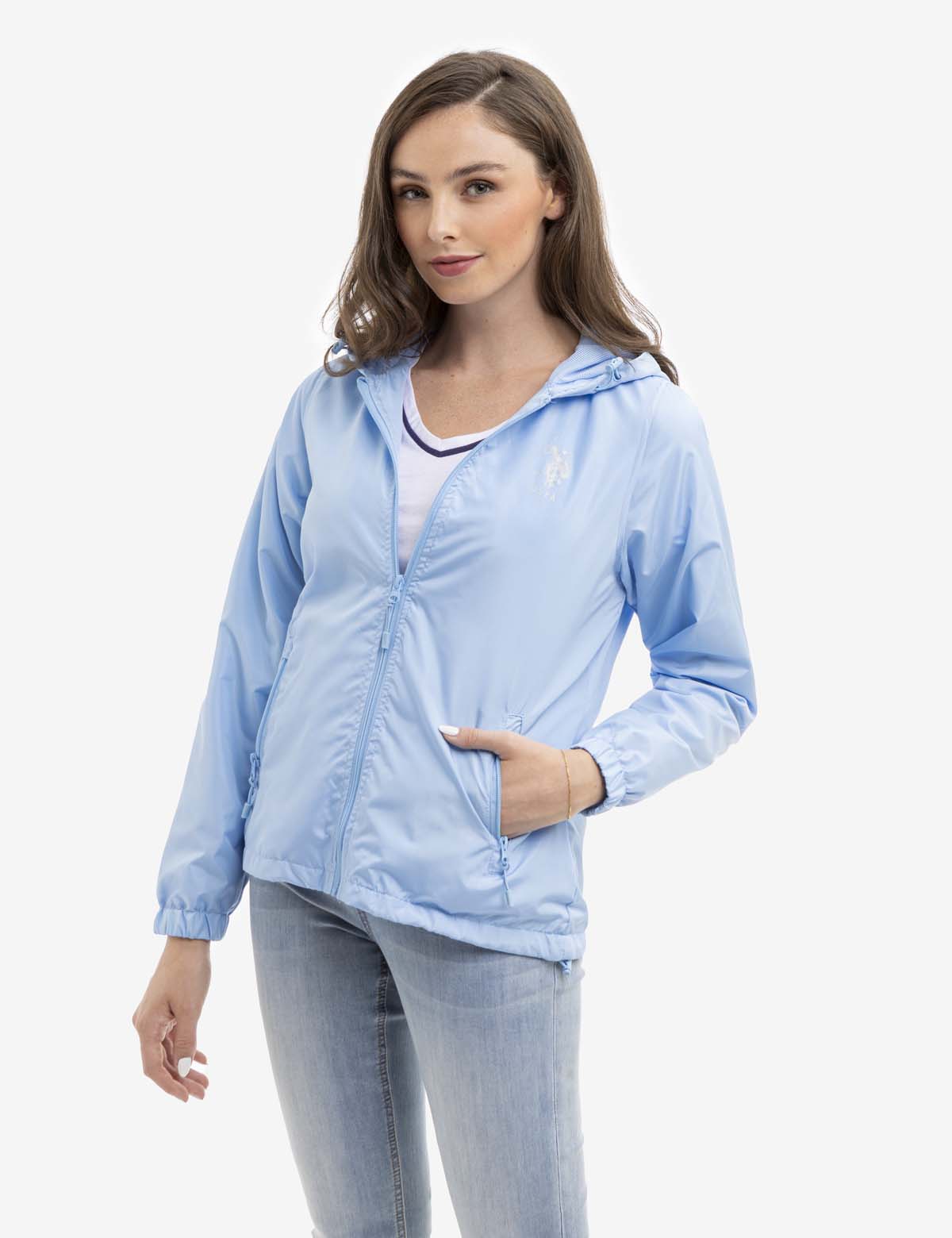 Metallic Logo Windbreaker Jacket for Men & Women