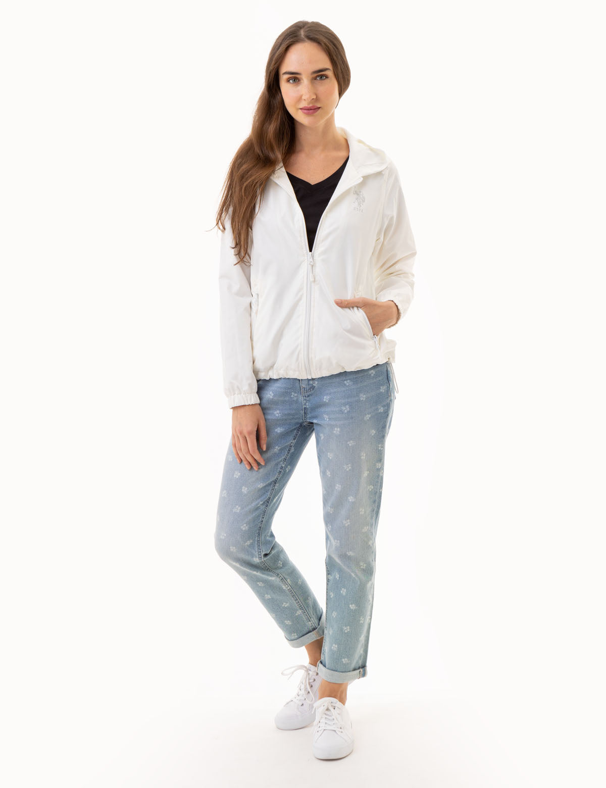 Metallic Logo Windbreaker Jacket for Men & Women