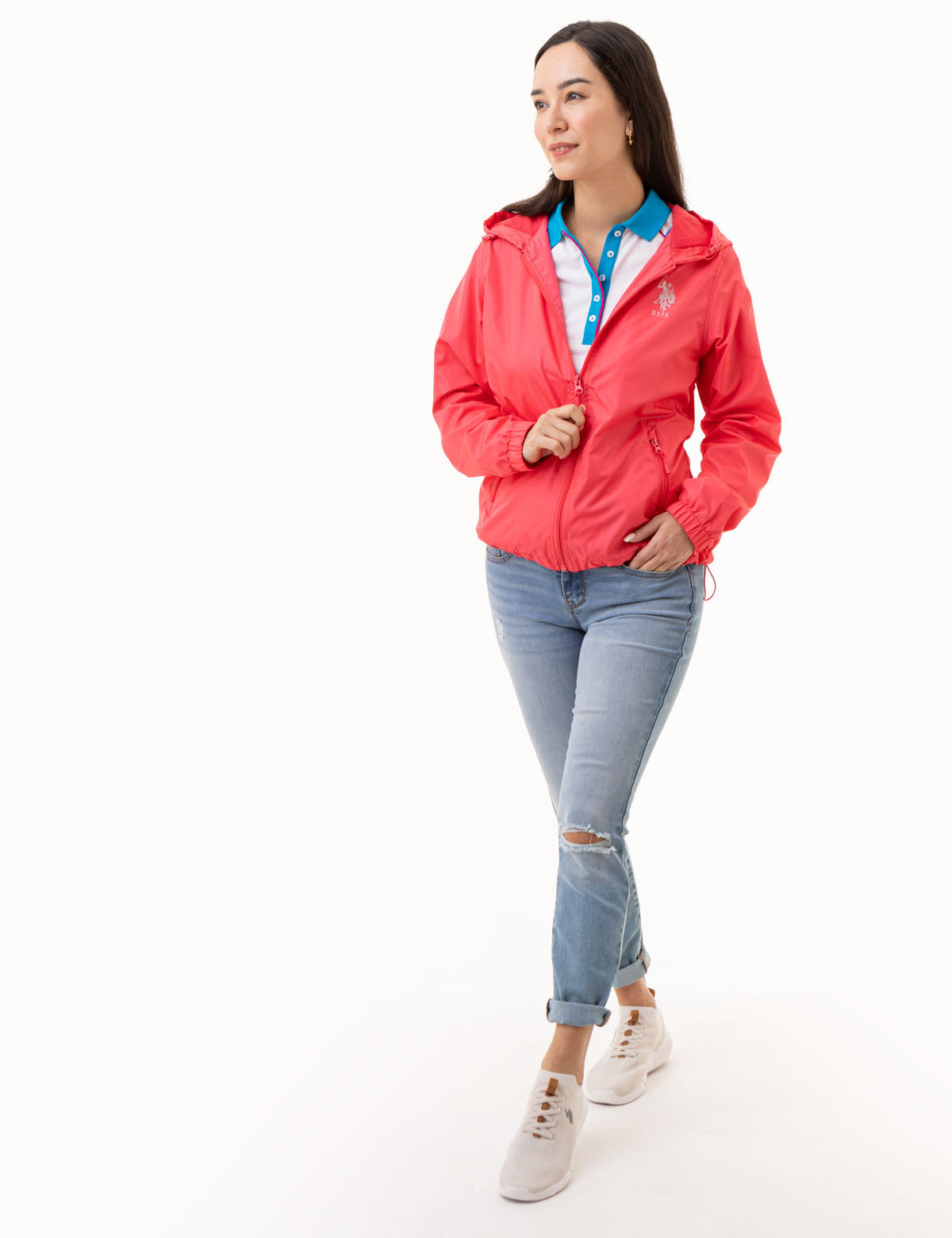 Metallic Logo Windbreaker Jacket for Men & Women
