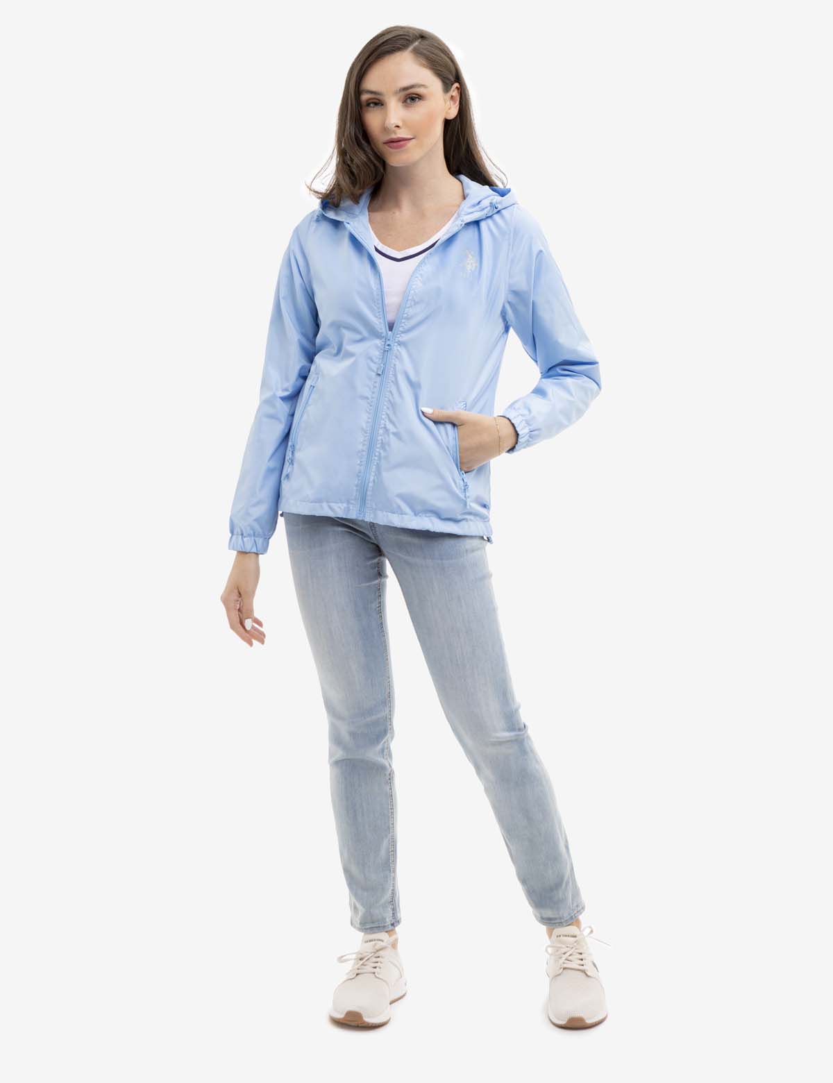 Metallic Logo Windbreaker Jacket for Men & Women