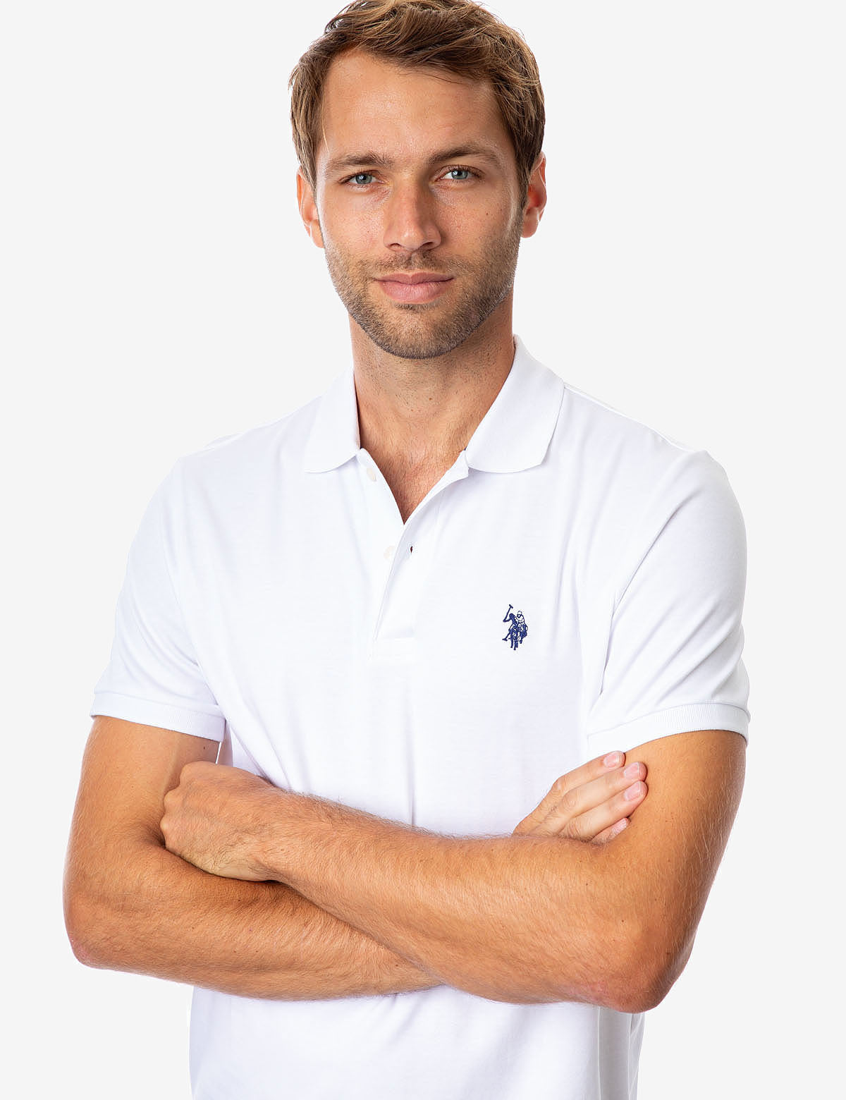 Solid Interlock Polo Shirt for Men | Classic Fit & Breathable Fabric