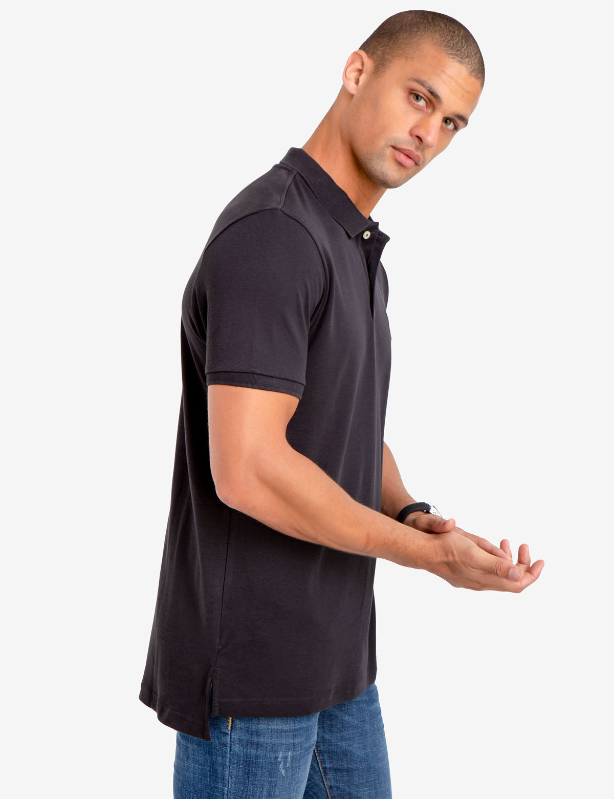 Solid Interlock Polo Shirt for Men | Classic Fit & Breathable Fabric