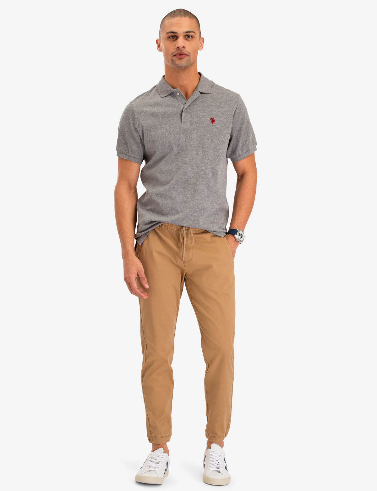 Solid Interlock Polo Shirt for Men | Classic Fit & Breathable Fabric
