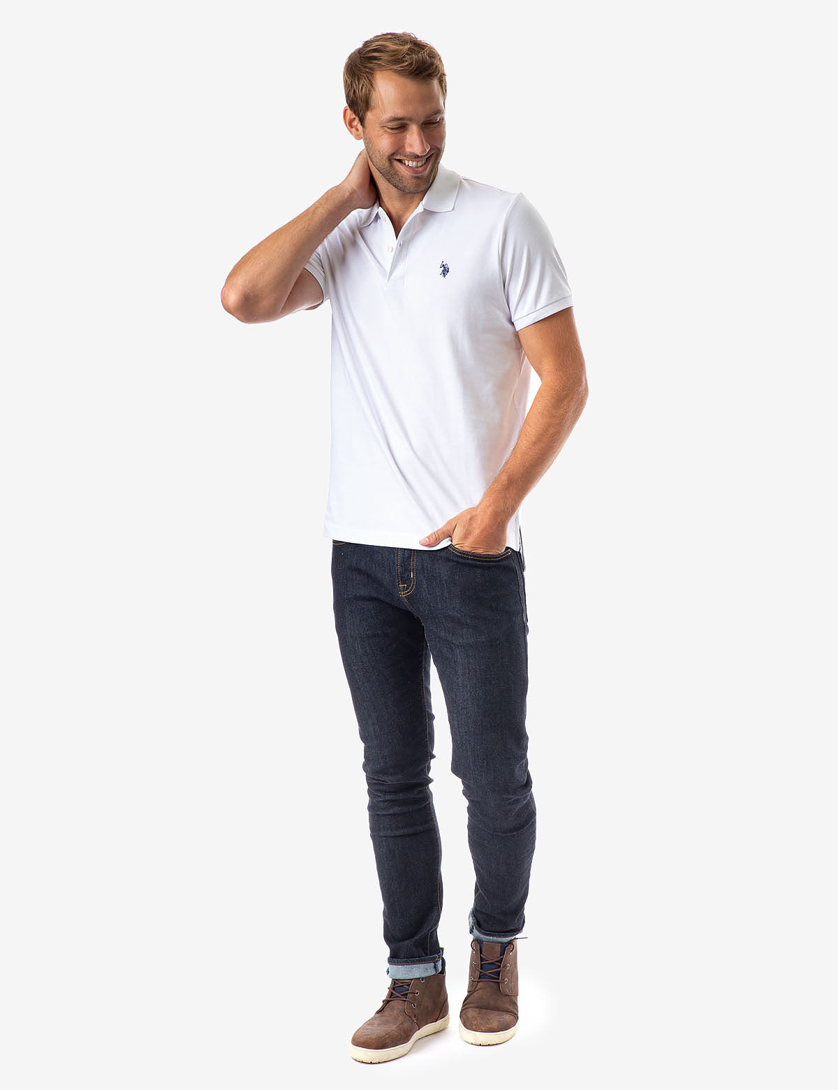 Solid Interlock Polo Shirt for Men | Classic Fit & Breathable Fabric