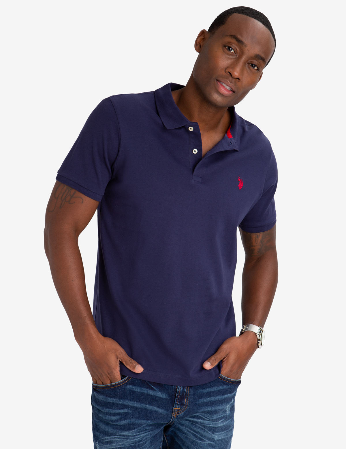 Solid Interlock Polo Shirt for Men | Classic Fit & Breathable Fabric