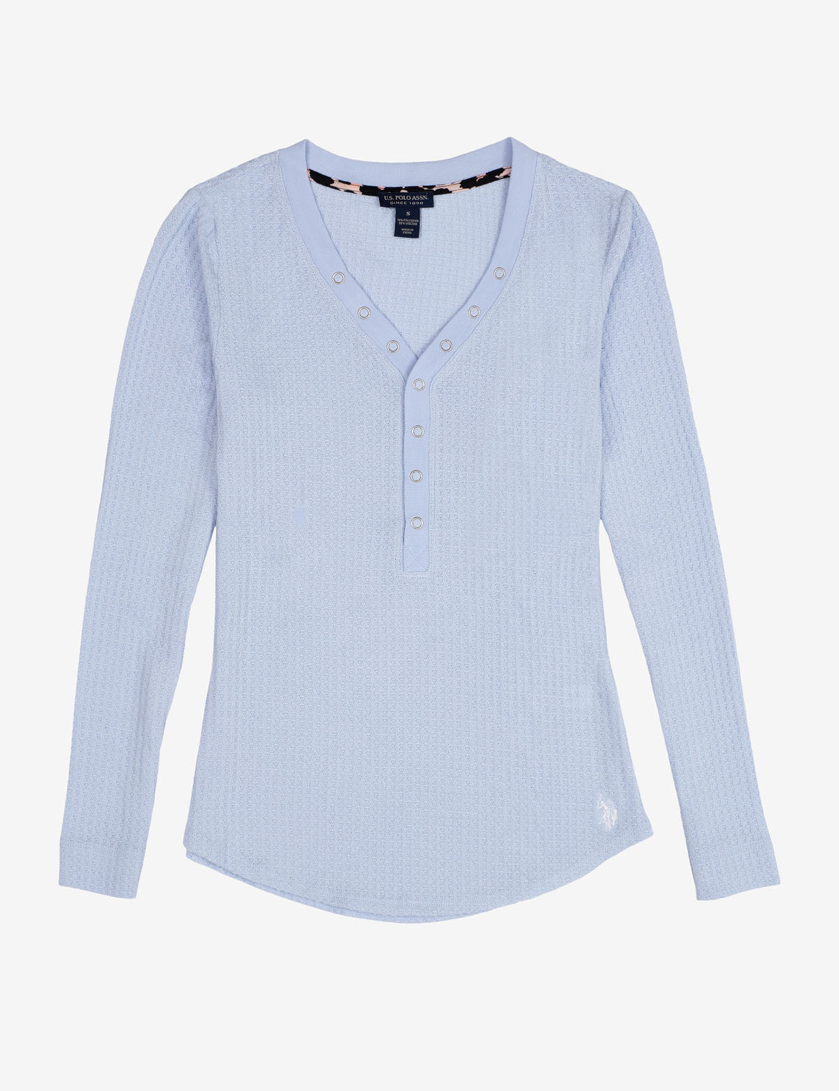 Men's Metallic Snap Henley Shirt | USPA Long Sleeve