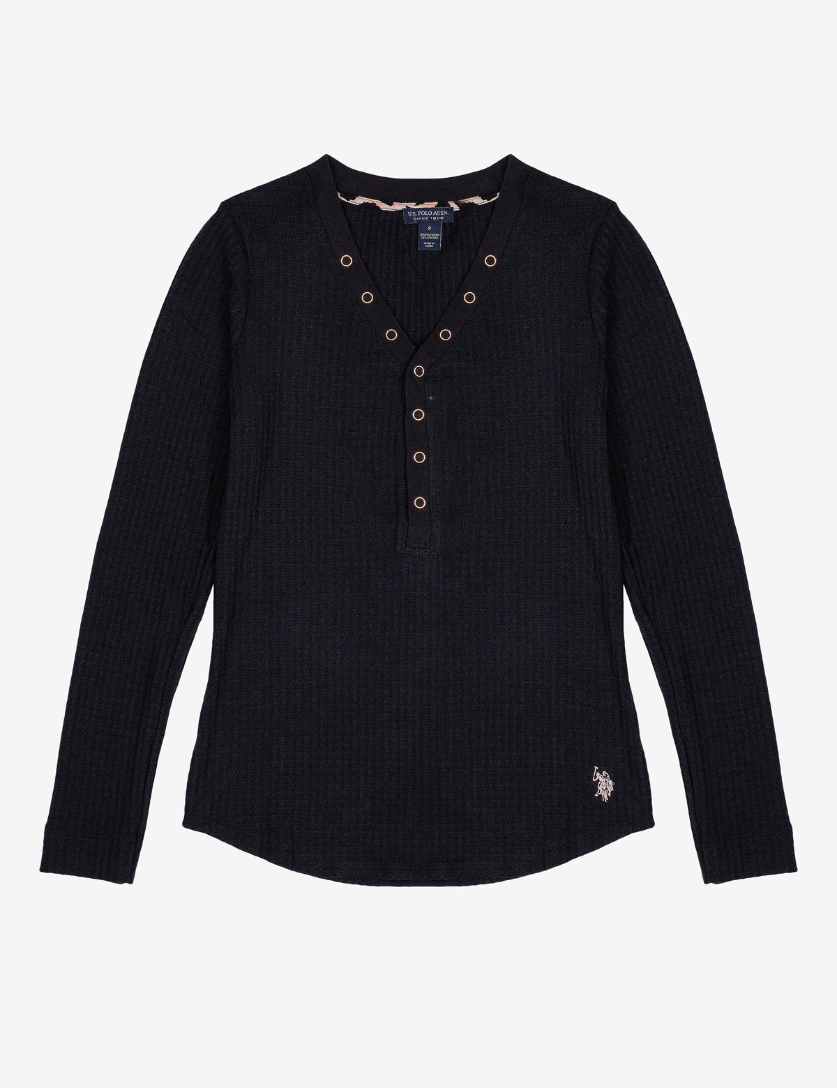Men's Metallic Snap Henley Shirt | USPA Long Sleeve