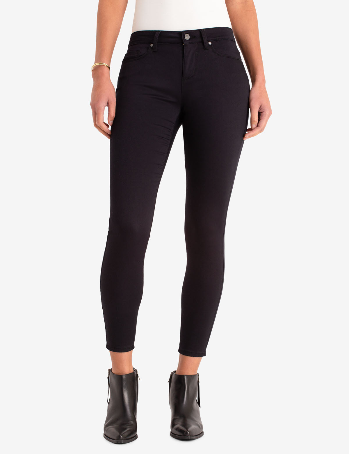 Mid Rise Sateen Jegging with Zip Fly & Pockets | Comfort Fit