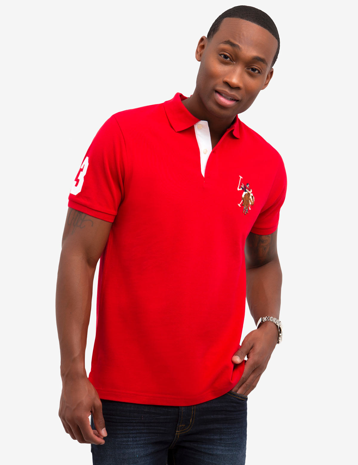 Big Logo Polo Shirt for Men | 100% Cotton & Embroidered Design