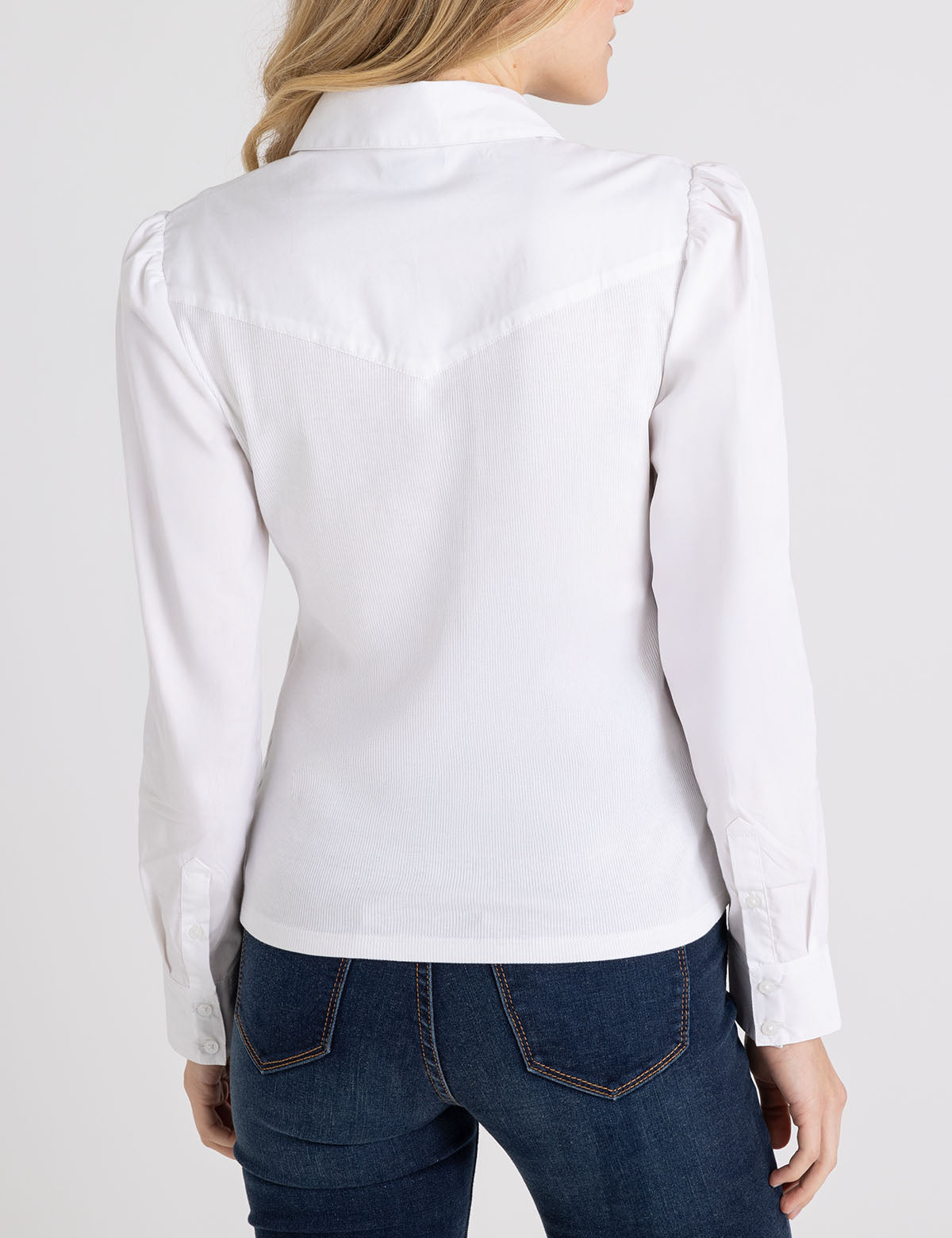 Mix Media Collar Popover Shirt | Casual Short Sleeve Top