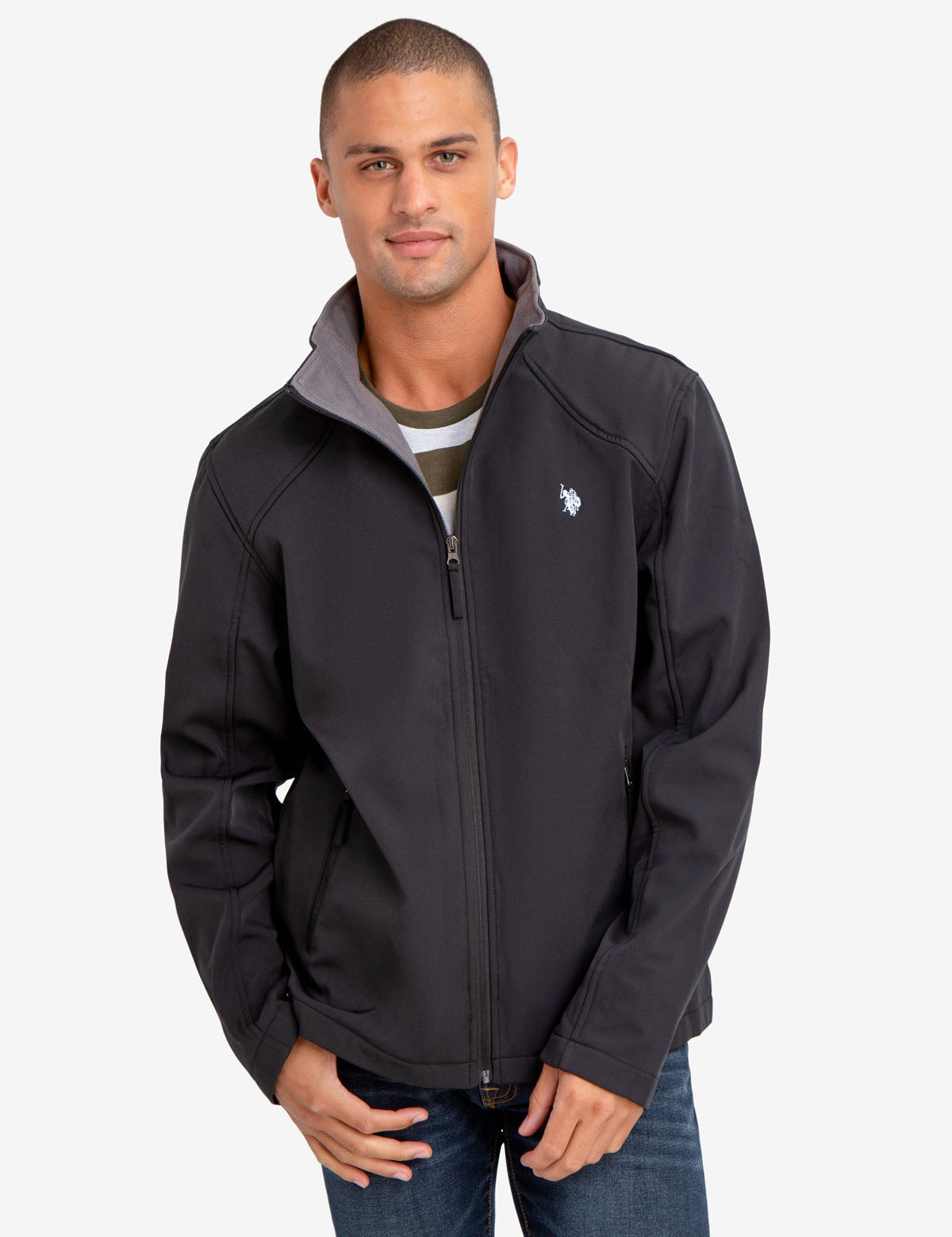 Mock Neck Jacket for Men | 100% Polyester Lightweight