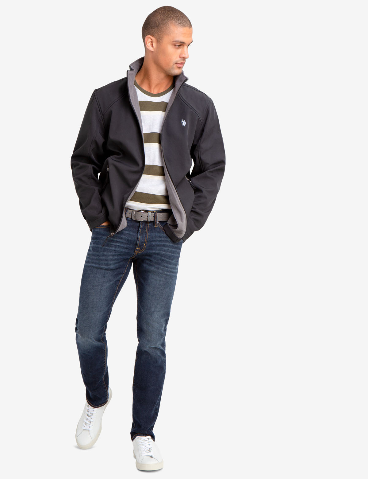 Mock Neck Jacket for Men | 100% Polyester Lightweight