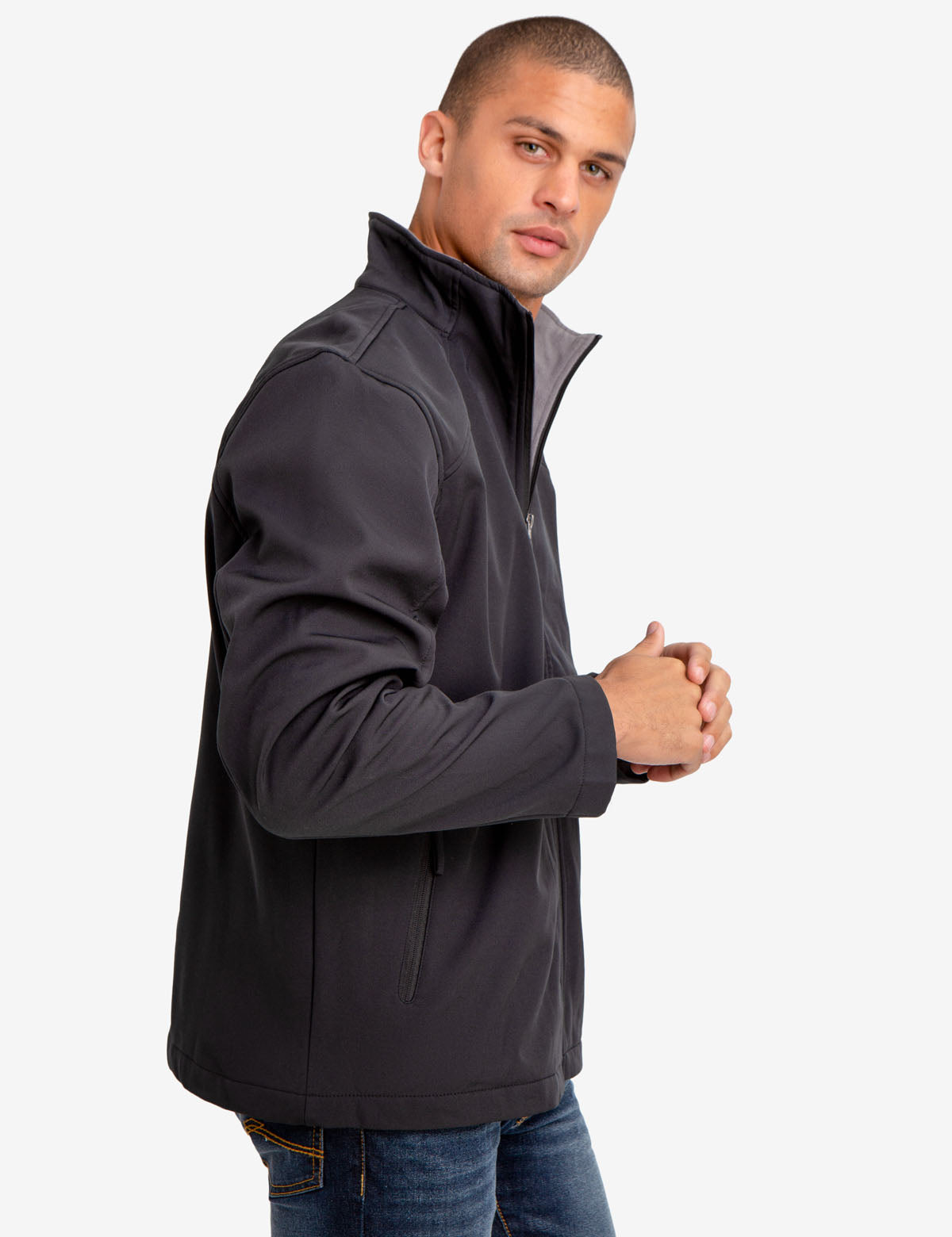 Mock Neck Jacket for Men | 100% Polyester Lightweight