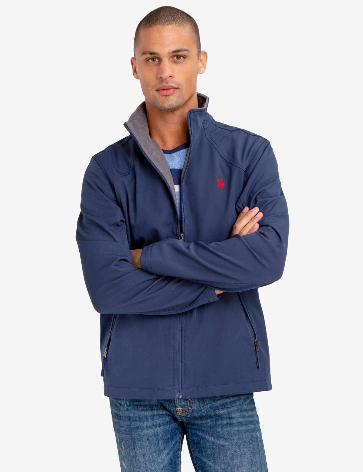 Mock Neck Jacket for Men | 100% Polyester Lightweight