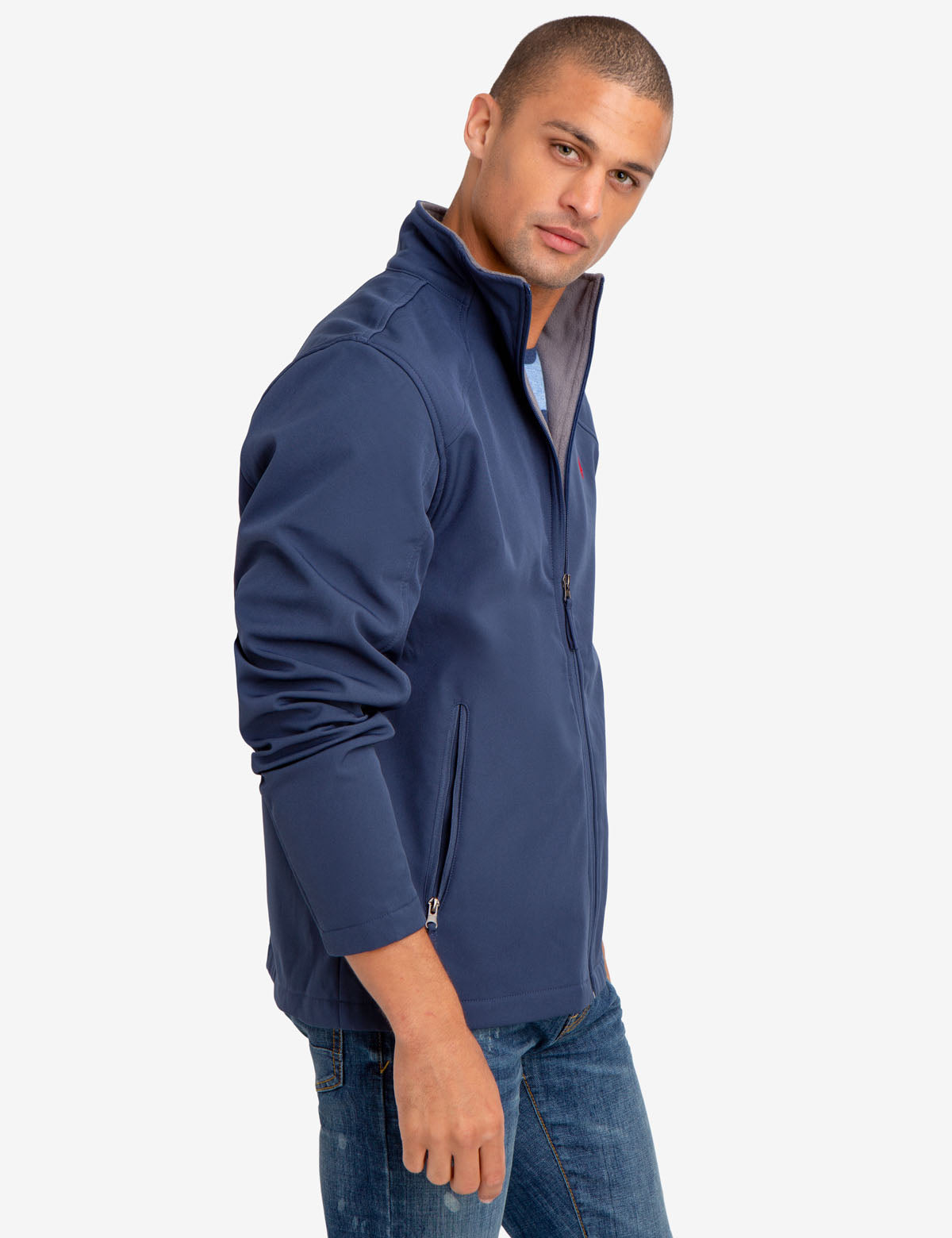 Mock Neck Jacket for Men | 100% Polyester Lightweight