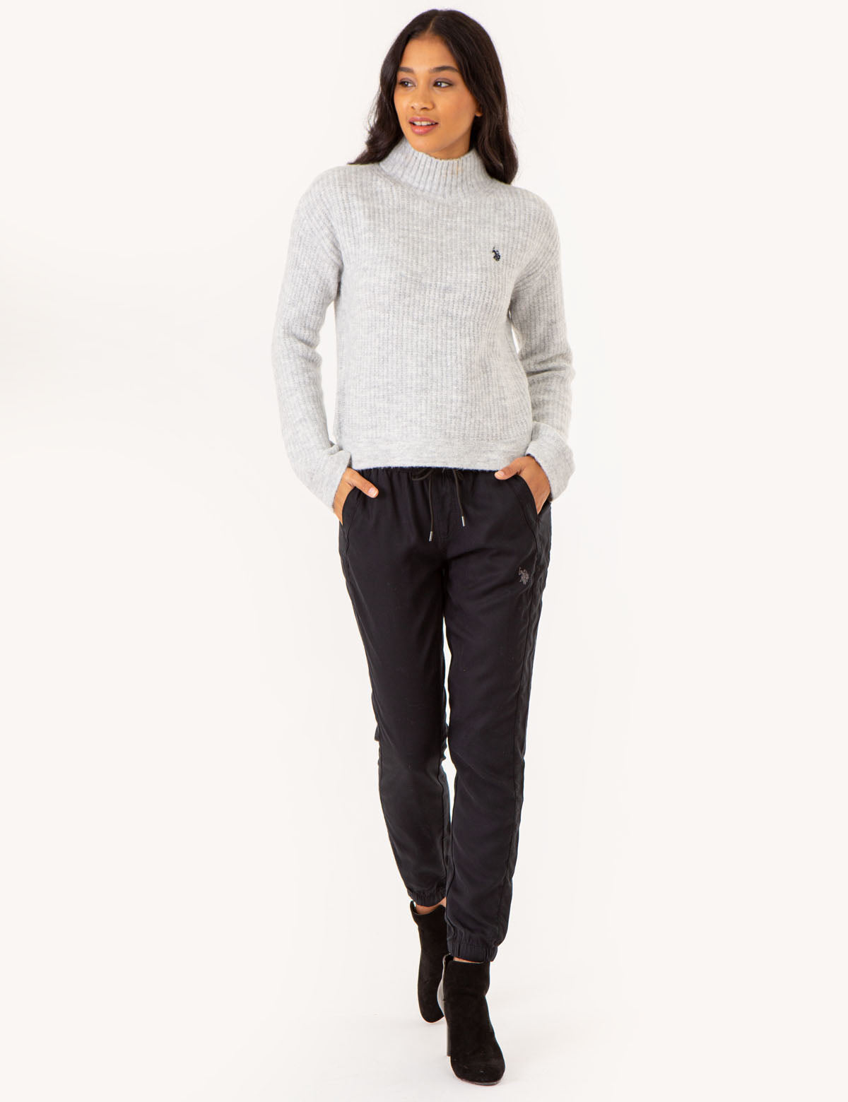 Mock Neck Side Slit Sweater for Women | Cozy Knit Pullover