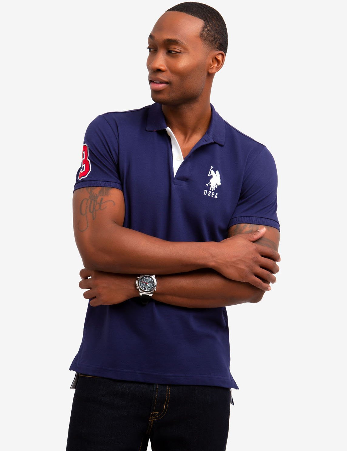 Slim Fit Stretch Polo Shirt with Embroidered Details | Cotton Blend