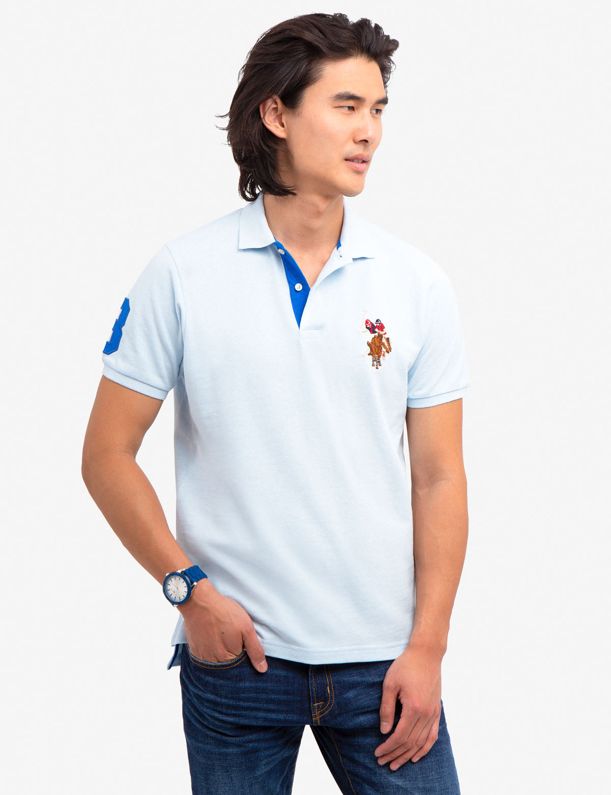 Big Logo Polo Shirt with Multicolor Embroidery | Classic Fit