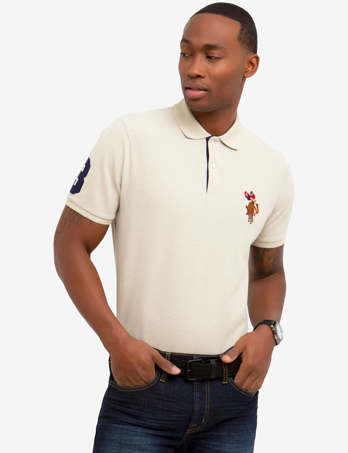 Big Logo Polo Shirt with Multicolor Embroidery | Classic Fit