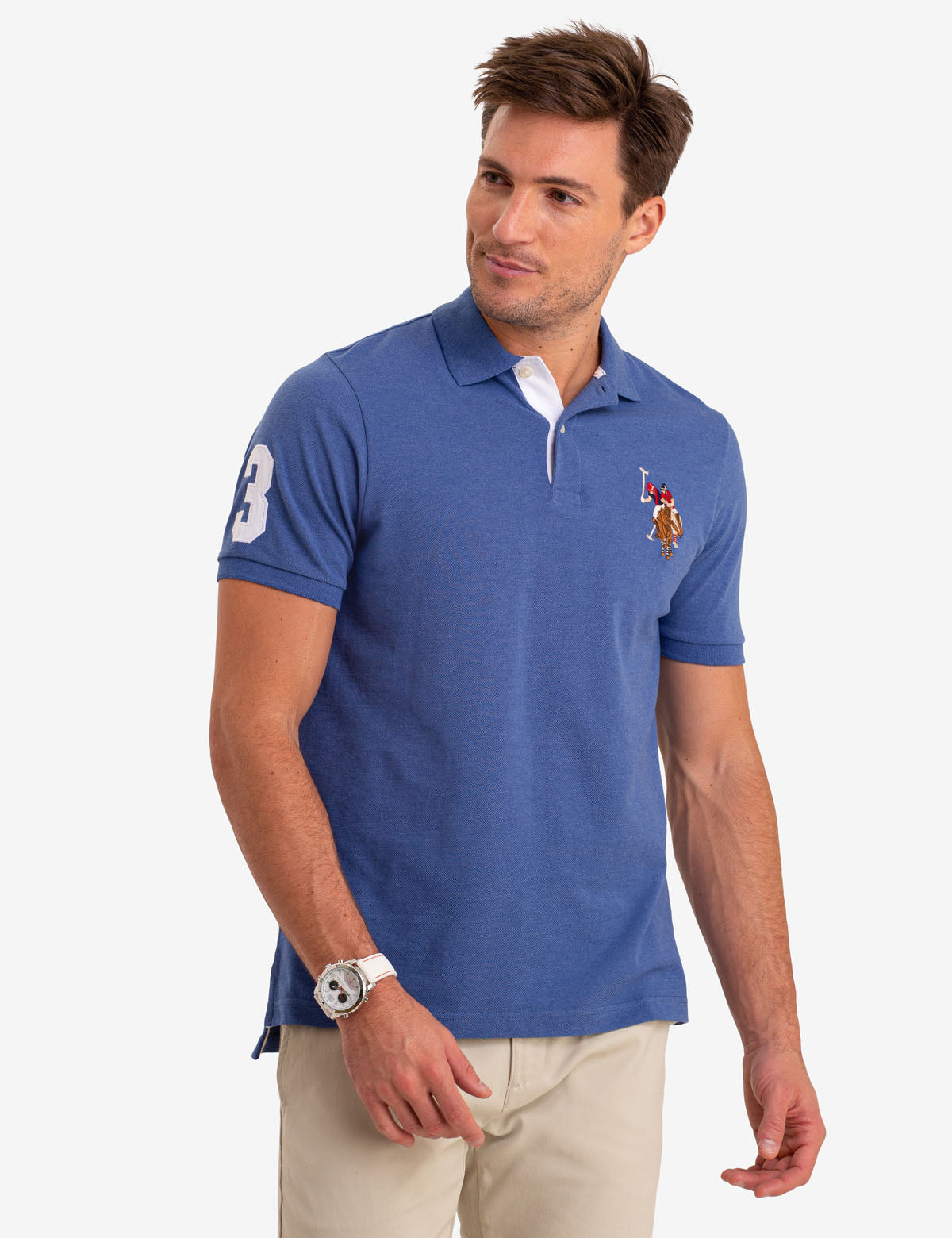 Big Logo Polo Shirt with Multicolor Embroidery | Classic Fit