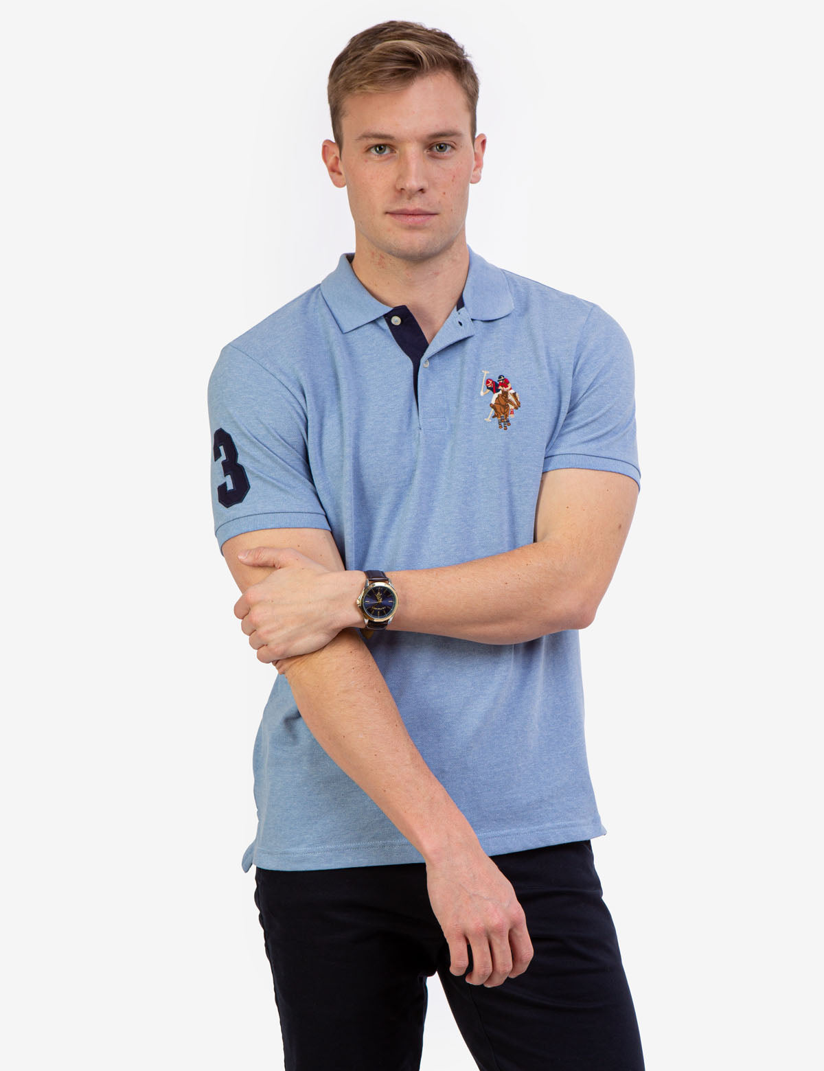 Big Logo Polo Shirt with Multicolor Embroidery | Classic Fit