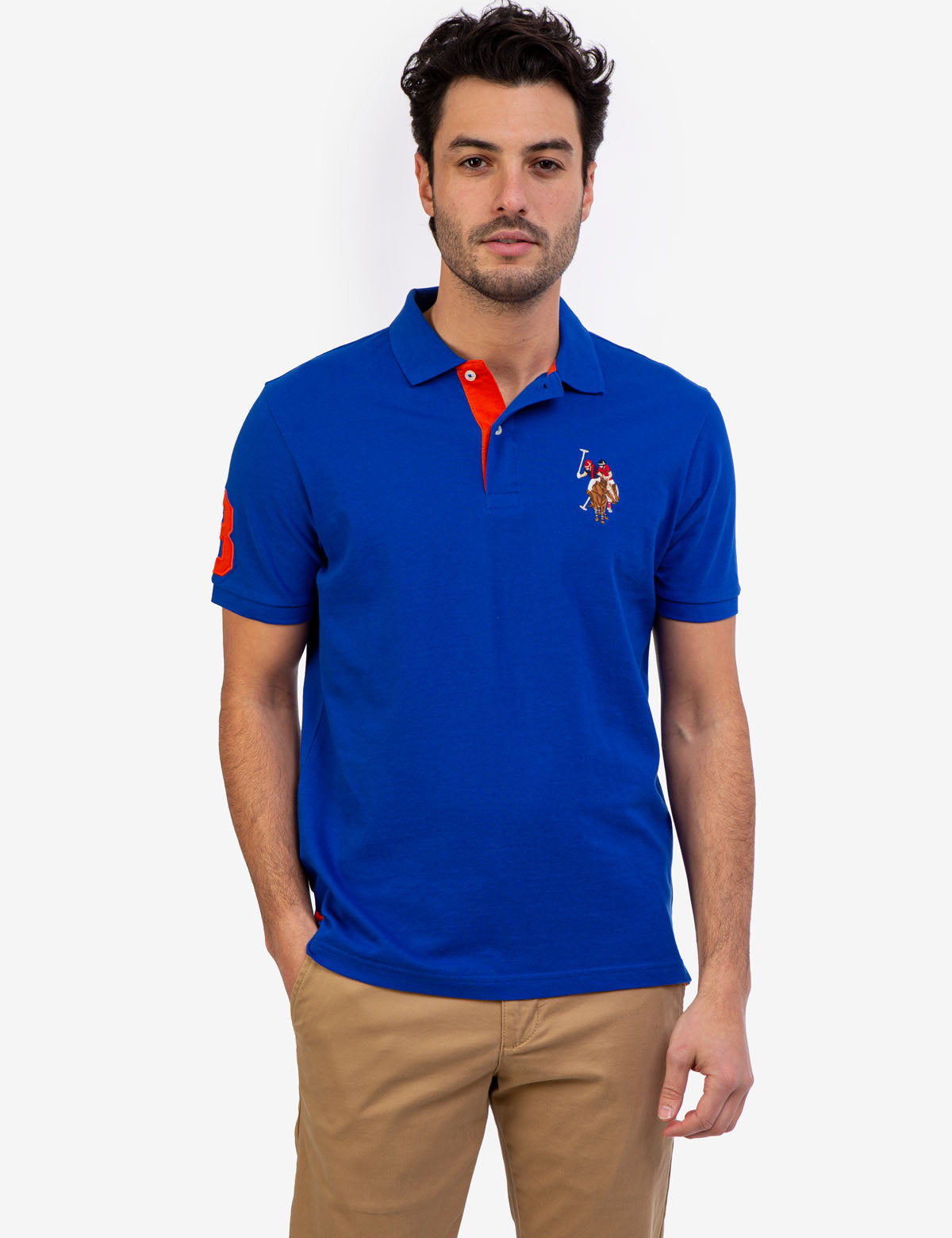 Big Logo Polo Shirt with Multicolor Embroidery | Classic Fit
