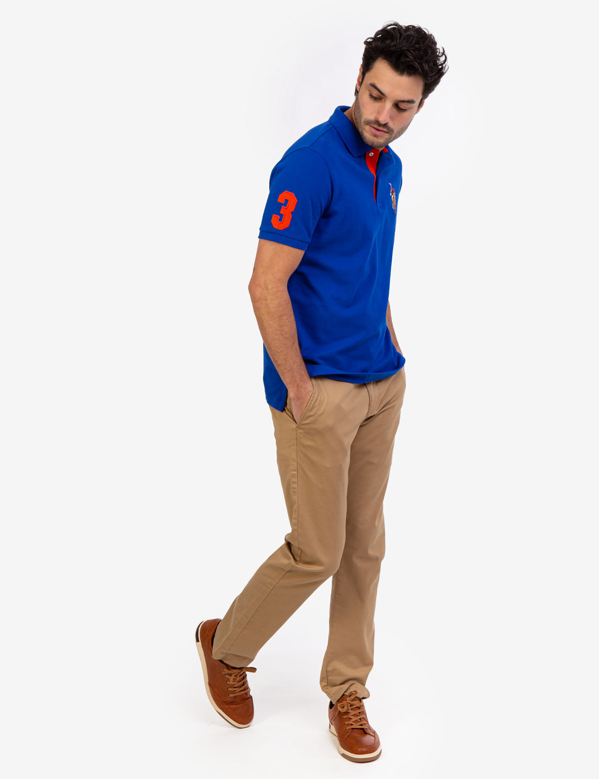 Big Logo Polo Shirt with Multicolor Embroidery | Classic Fit