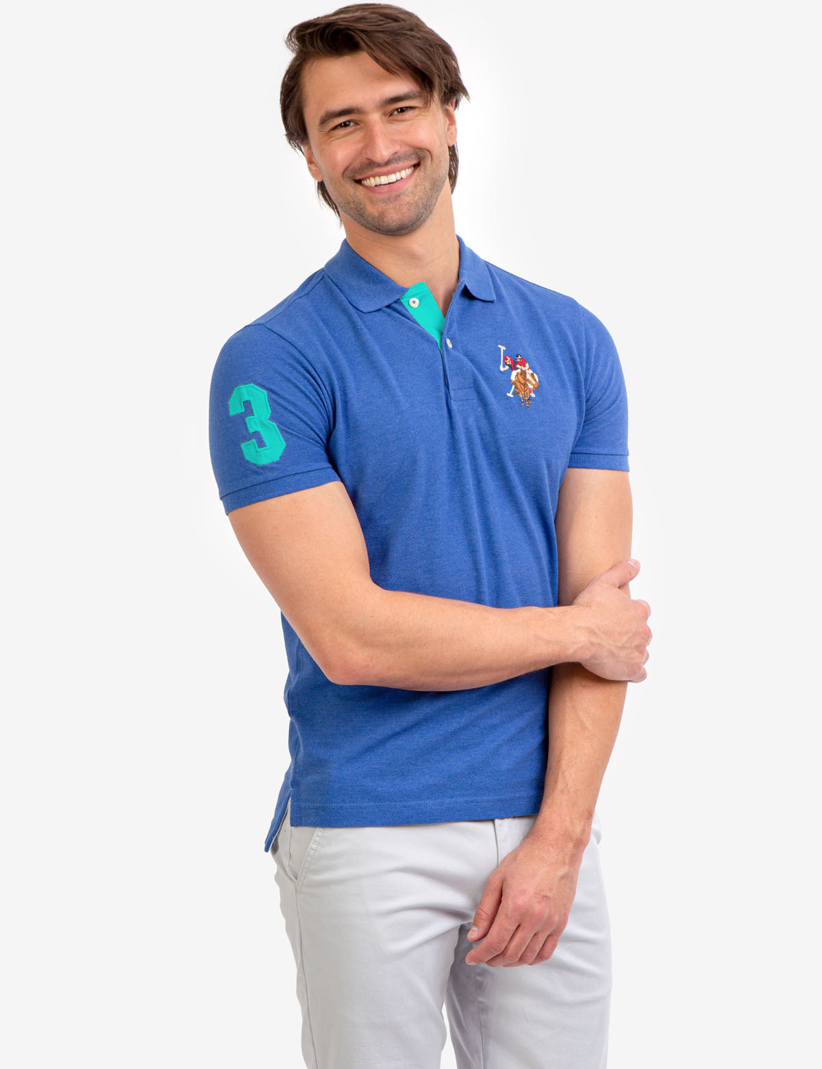 Big Logo Polo Shirt with Multicolor Embroidery | Classic Fit