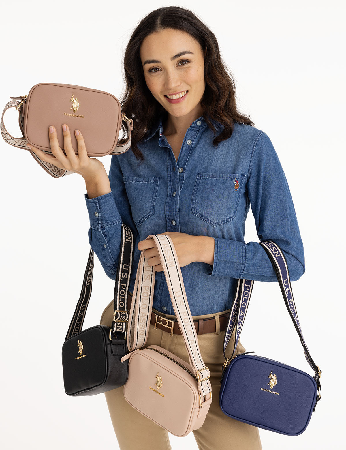 Classic Zip Crossbody Bag for Women | Saffiano PU & Logo Strap | U.S. Polo Assn.