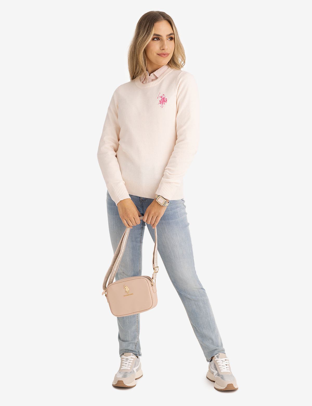 Classic Zip Crossbody Bag for Women | Saffiano PU & Logo Strap | U.S. Polo Assn.