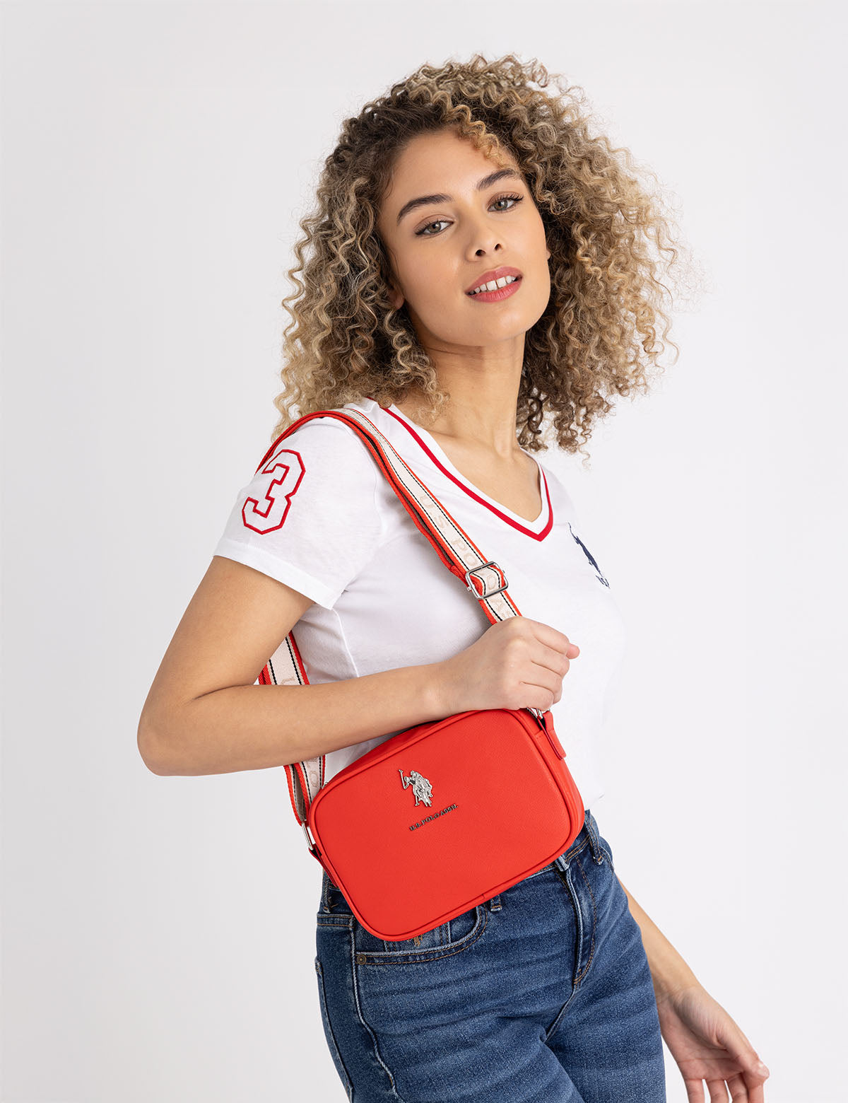 Classic Zip Crossbody Bag for Women | Saffiano PU & Logo Strap | U.S. Polo Assn.