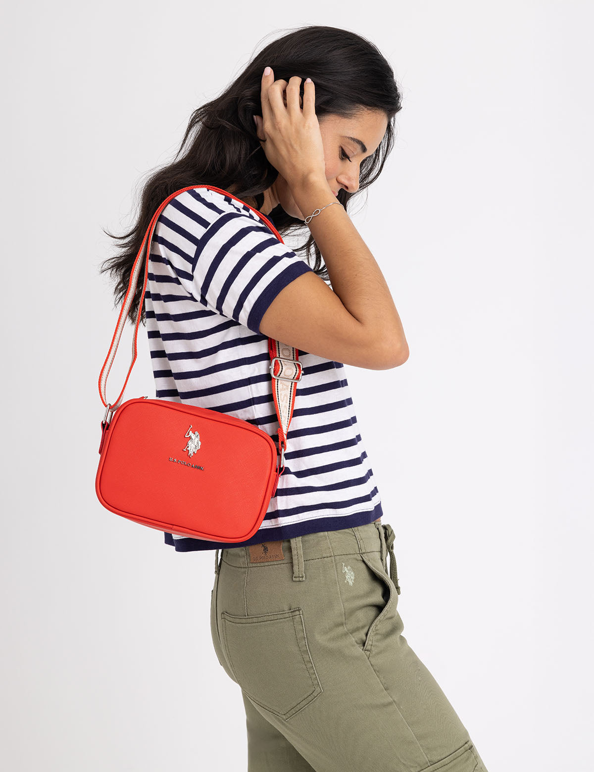 Classic Zip Crossbody Bag for Women | Saffiano PU & Logo Strap | U.S. Polo Assn.