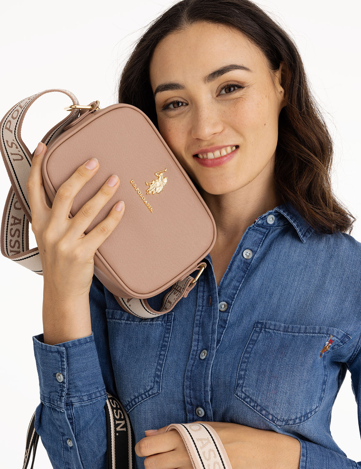 Classic Zip Crossbody Bag for Women | Saffiano PU & Logo Strap | U.S. Polo Assn.