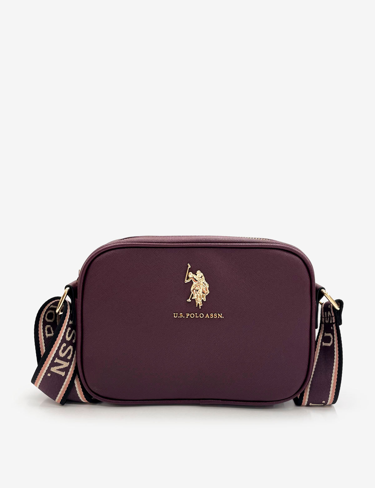 Classic Zip Crossbody Bag for Women | Saffiano PU & Logo Strap | U.S. Polo Assn.